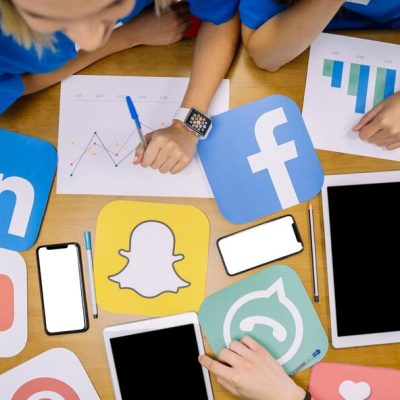 high-angle-view-social-media-plan-working-workplace_23-2147847482